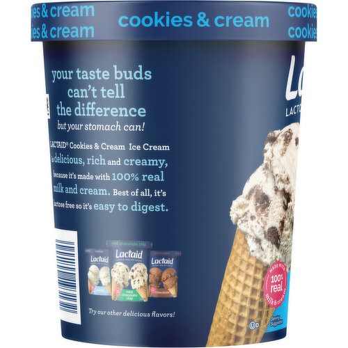 Lactaid Lactose Free Cookies & Cream Ice Cream
