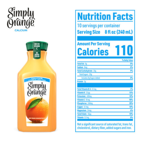 Simply  Orange Juice Calcium Bottle