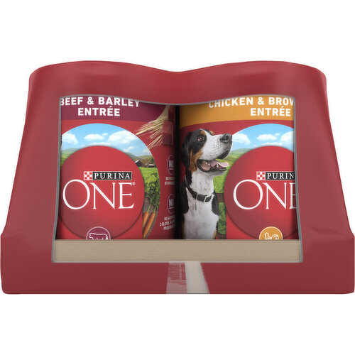 Purina One Adult Tender Cuts in Gravy Chicken & Brown Rice Entree/Beef & Barley Entree Dog Food