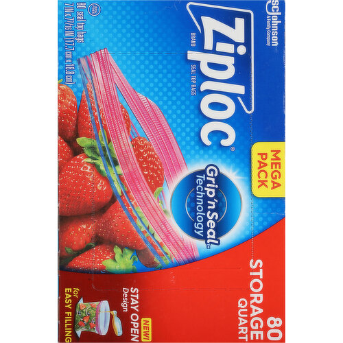 Ziploc Seal Top Bags, Storage, 80 Quart