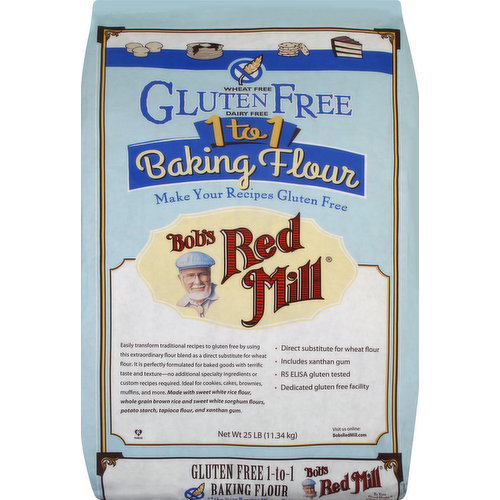 Bobs Red Mill Baking Flour, 1 to 1, Gluten Free