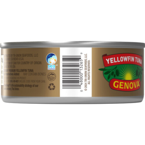 Genova Yellowfin Tuna, in Olive Oil, Wild Caught