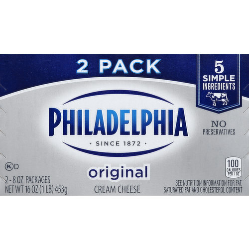 Philadelphia Cream Cheese, Original, 2 Pack