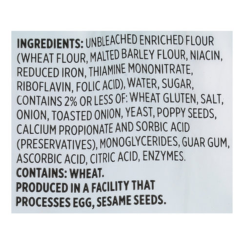 First Street Bagels, Onion, Pre-Sliced