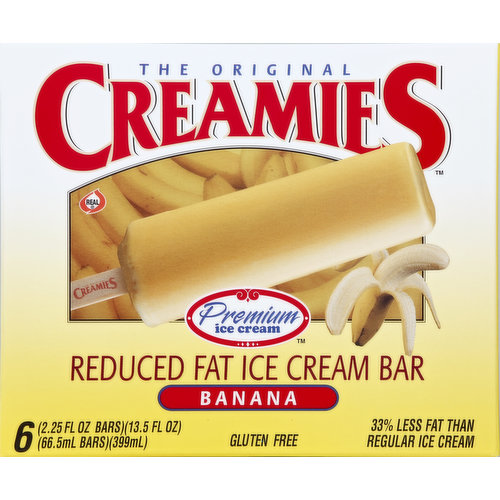 Creamies Ice Cream Bar, Reduced Fat, Banana