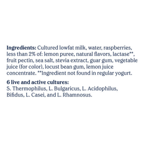 Chobani Zero Added Sugar Lowfat Raspberry Lemon Yogurt