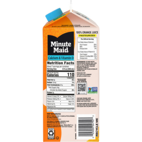 Minute Maid  Orange Juice W/ Calcium, Fruit Juice Drink
