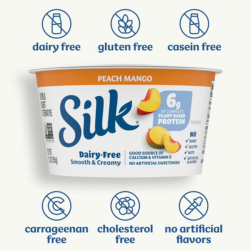Silk Peach Mango Dairy Free Vegan Soy Milk Yogurt Alternative
