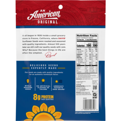 David Salted & Roasted Original Sunflower Seeds