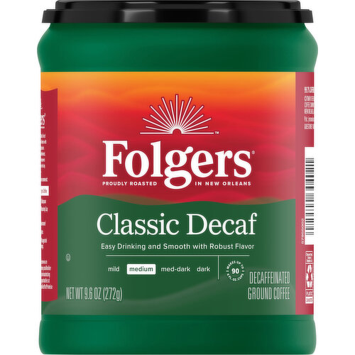Folgers Decaffeinated Ground Medium Classic Decaf Coffee