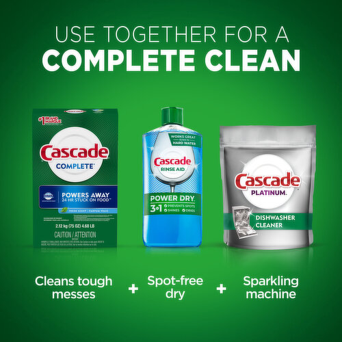 Cascade Complete Dish Detergent Powder, Fresh