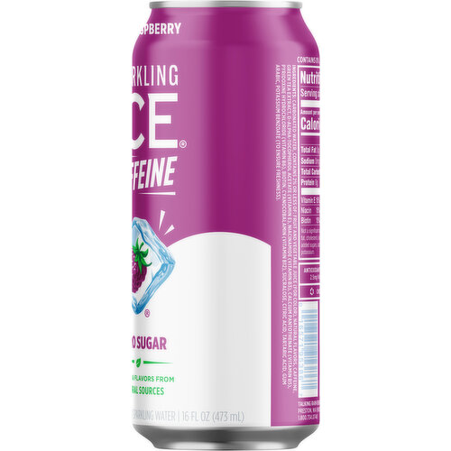 Sparkling Ice Caffeine Zero Sugar Black Raspberry Flavored Sparkling Water