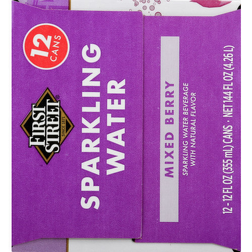 First Street Sparkling Water, Mixed Berry