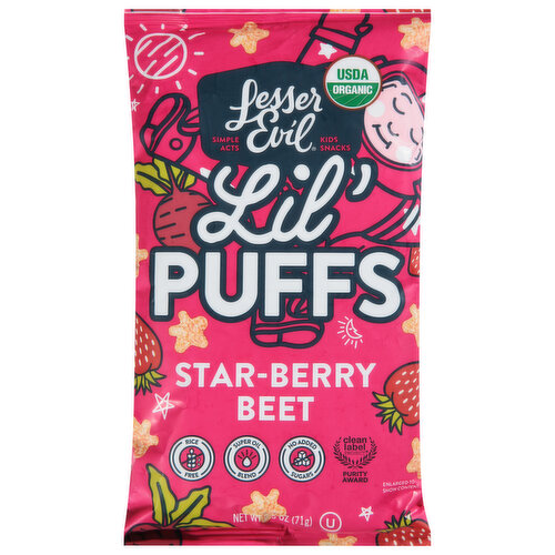 LesserEvil Lil' Puffs, Star-Berry Beet