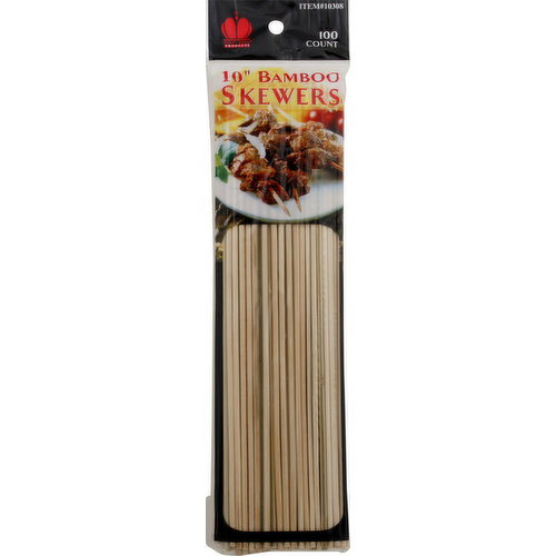 Poly King Skewers, Bamboo, 10 Inch