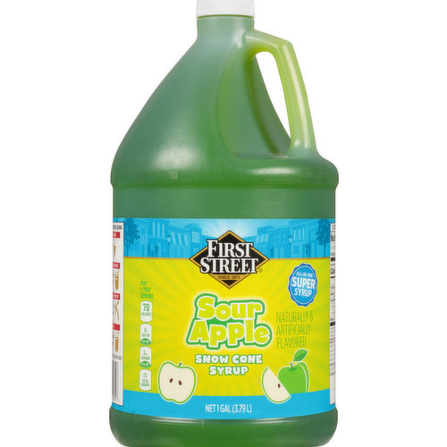 First Street Snow Cone Syrup, Sour Apple