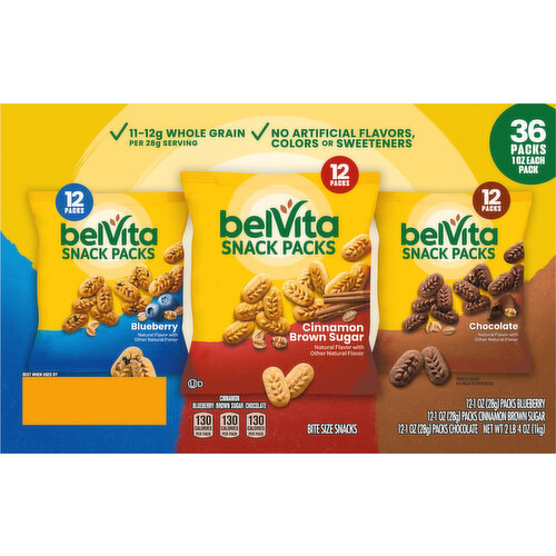 belVita Snacks, Blueberry/Cinnamon Brown Sugar/Chocolate, Bite Size