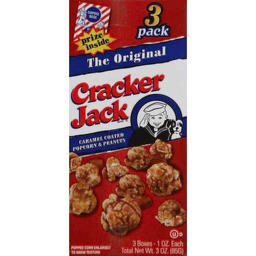 Cracker Jack Popcorn & Peanuts, Caramel Coated, The Original