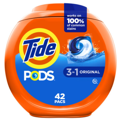 Tide PODS Laundry Detergent Pacs, Original Scent, 42 Count