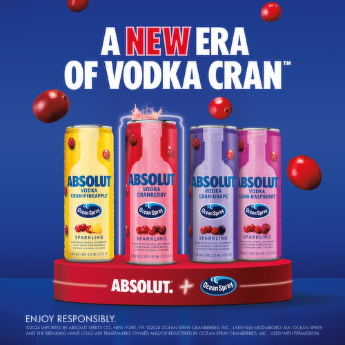 Absolut Vodka, Sparkling, Cranberry, Variety Pack