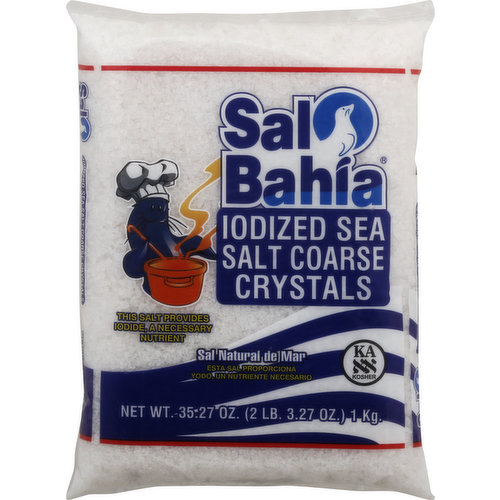 Sal Bahia Sea Salt, Coarse Crystals, Iodized