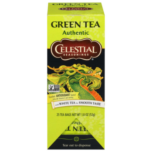 Celestial Seasonings Green Tea, Authentic, Tea Bags