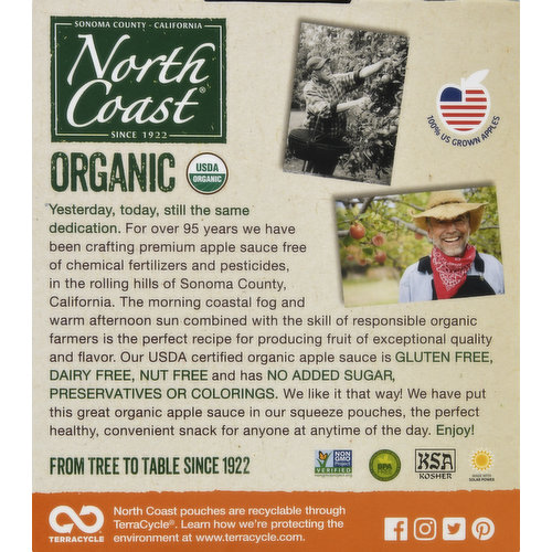 North Coast Apple Sauce, Organic, Fruit + Veggie, Mango Sweet Potato Apricot