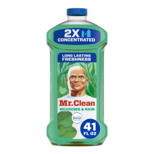 Mr. Clean 2X Concentrated Multi Surface Cleaner with Febreze Meadows & Rain Scent, All Purpose Cleaner