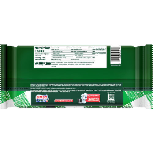 Bimbo Doble Fibra Double Fiber Toasted Bread, 14 count, 8.82 oz