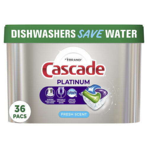 Cascade Cascade Platinum Dishwasher Pods, 36 Count