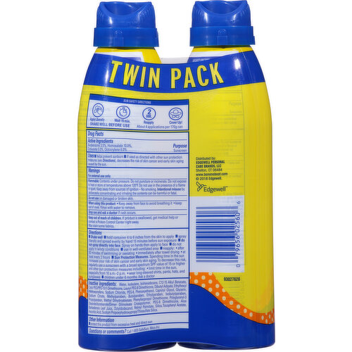 Banana Boat Sunscreen Lotion Spray, Broad Spectrum SPF 50+, Twin Pack