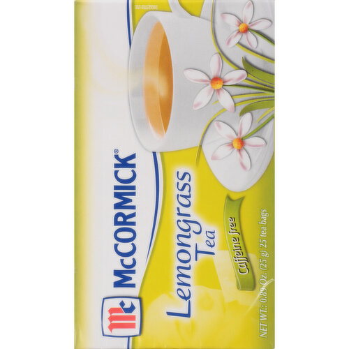McCormick Caffeine Free Lemongrass Tea 25 Count Box