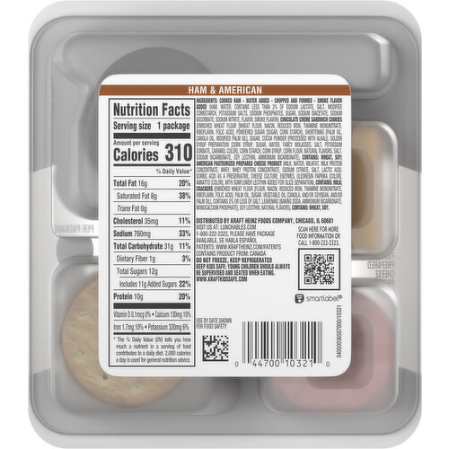 Lunchables Ham & American with Chocolate Creme Cookies