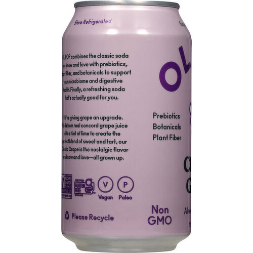 Olipop Soda, Classic Grape