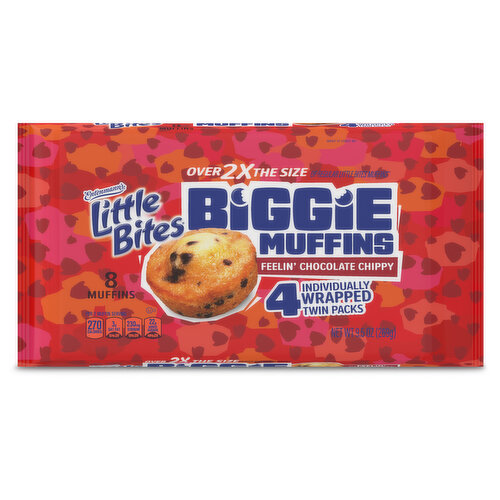 Entenmann's Feelin’ Chocolate Chippy Chocolate Chip Biggie Muffins, 4 twin packs, 9.5 oz