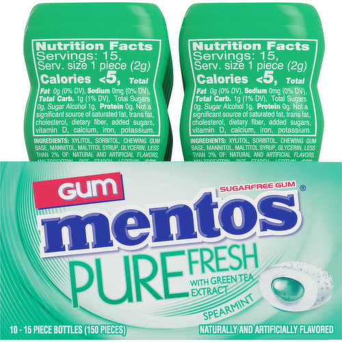 Mentos Gum, Sugar Free, Spearmint