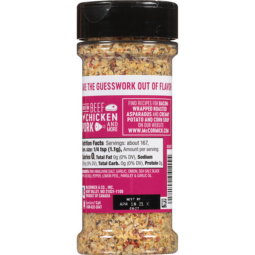 McCormick Himalayan Pink Salt with Black Pepper and Garlic All Purpose Seasoning