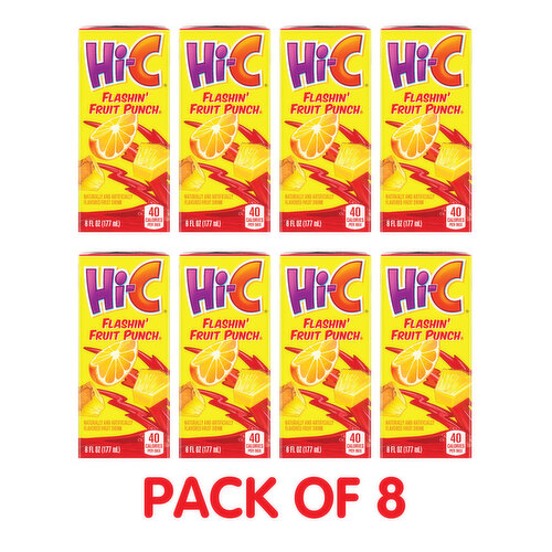 Hi-C  Flashin' Fruit Punch Juice Boxes Made With Real Fruit Juice