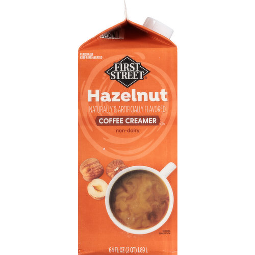 First Street Coffee Creamer, Non-Dairy, Hazelnut