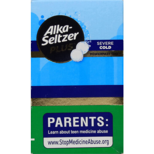 Alka-Seltzer Plus Severe Cold, Night, Effervescent Tablets, Lemon Flavor