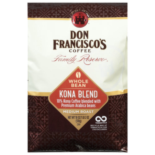 Don Francisco's Coffee, Whole Bean, Medium Roast, Kona Blend