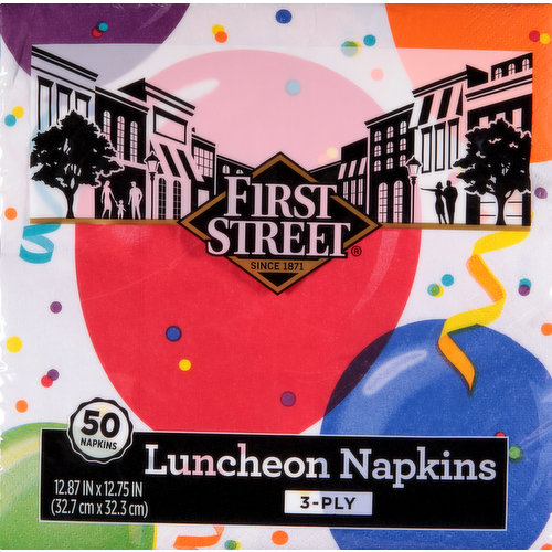 First Street Napkins, Luncheon, All Family Birthday, 3-Ply
