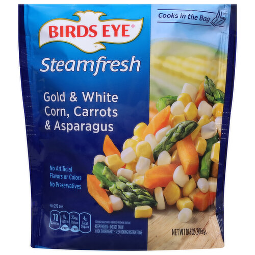 Birds Eye Gold & White Corn, Carrots & Asparagus