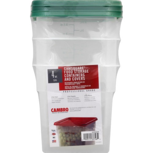 Cambro Food Storage, 4 Quart