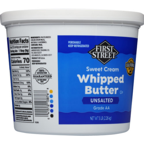 First Street Whipped Butter, Unsalted, Sweet Cream