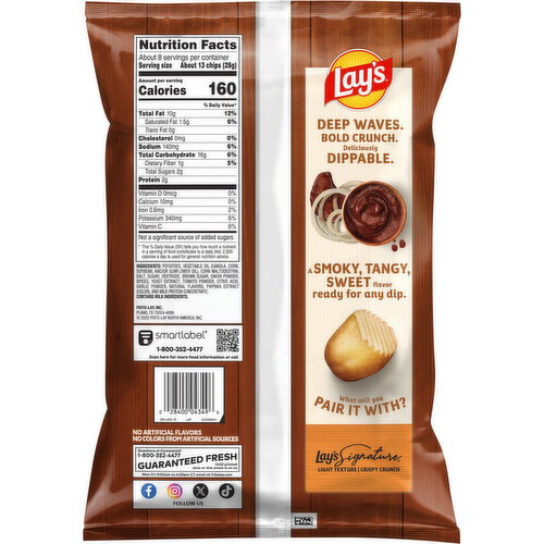 Lay's Wavy Hickory BBQ Flavored Potato Chips