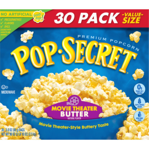 Pop-Secret Popcorn, Premium, Movie Theater Butter, Value Size, 30 Pack