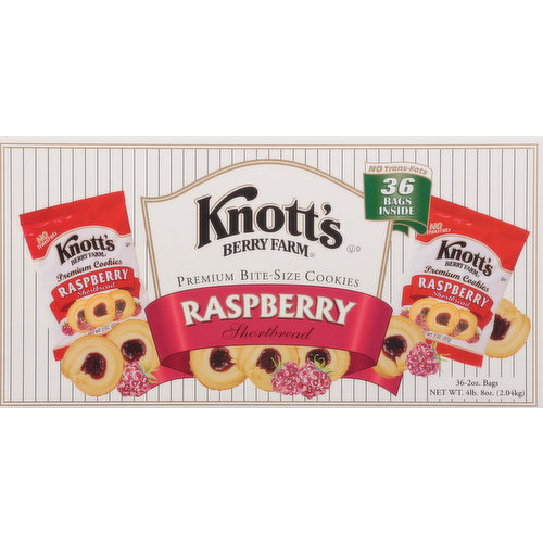 Knott's Berry Farm Cookies, Premium, Raspberry Shortbread, Bite-Size