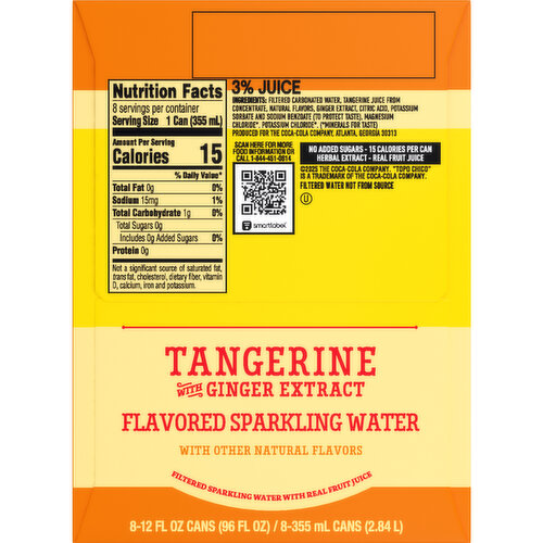 Topo Chico Sabores Tangerine with Ginger Extract Sparkling Water Cans