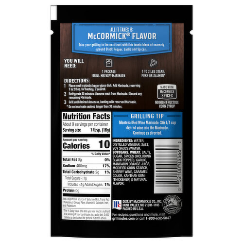 McCormick Montreal Steak Single Use Marinade
